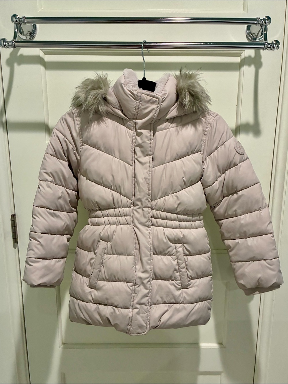 A&F Abercrombie & Fitch Girls Ultra Hooded Parka Taupe 7/8